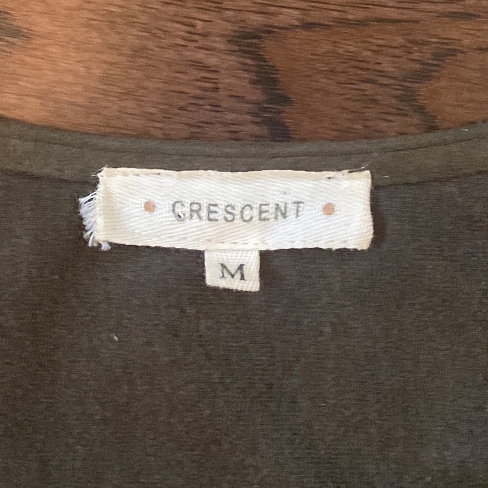 Crescent Olive Green Fringe Top - Picture 2 of 6